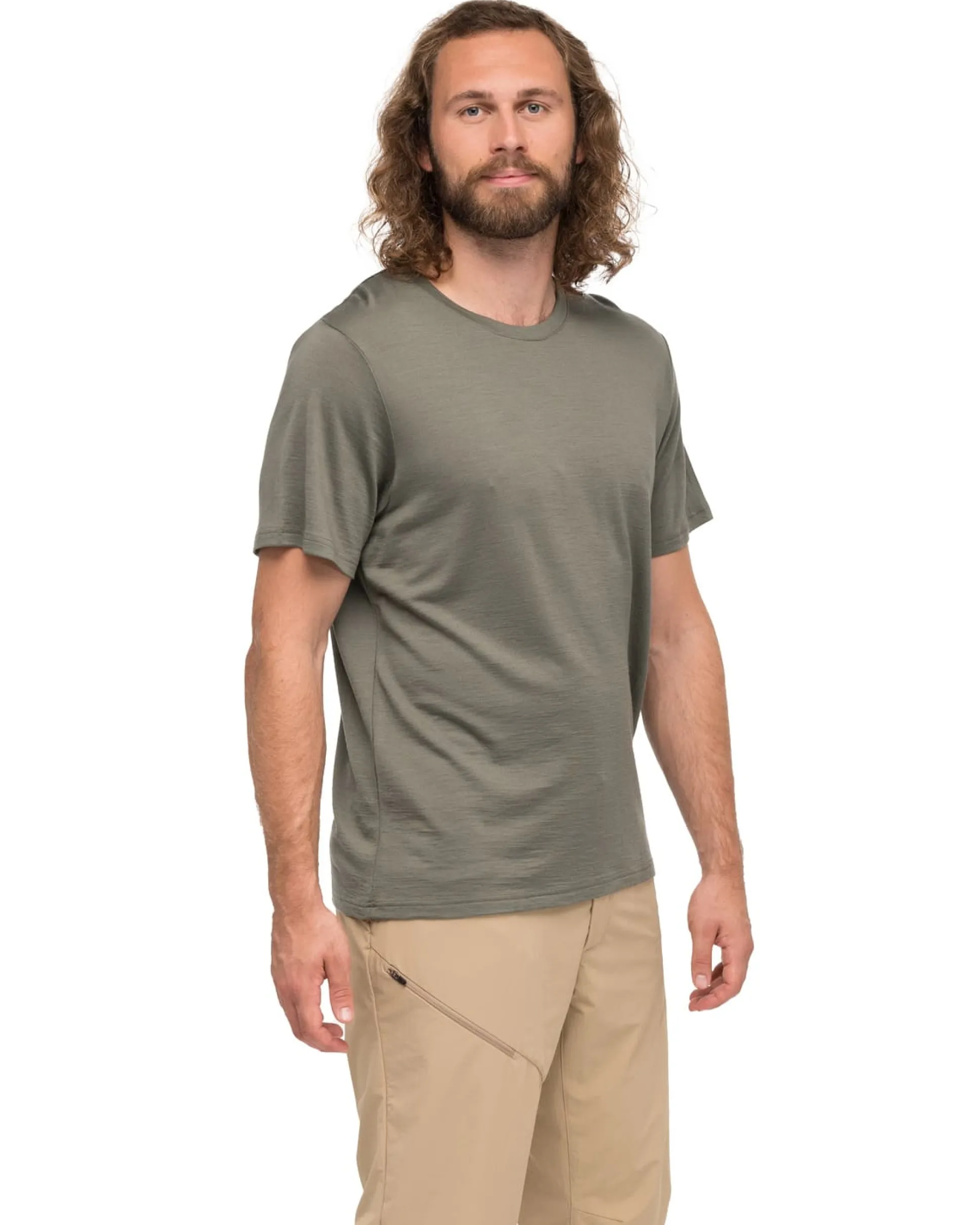 Whenever Merino Tee Green Mud