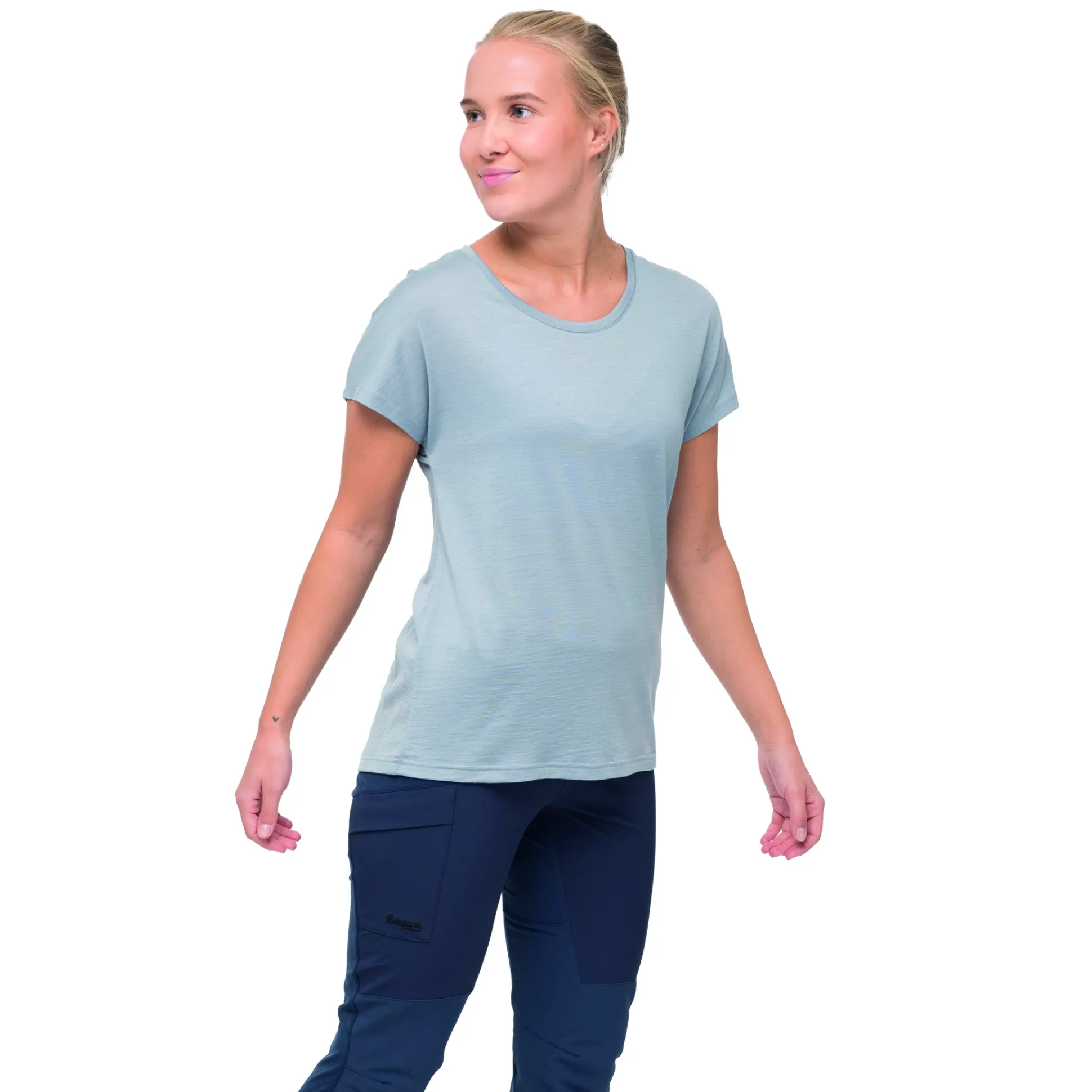 Whenever Merino Tee W Magnesium Grey