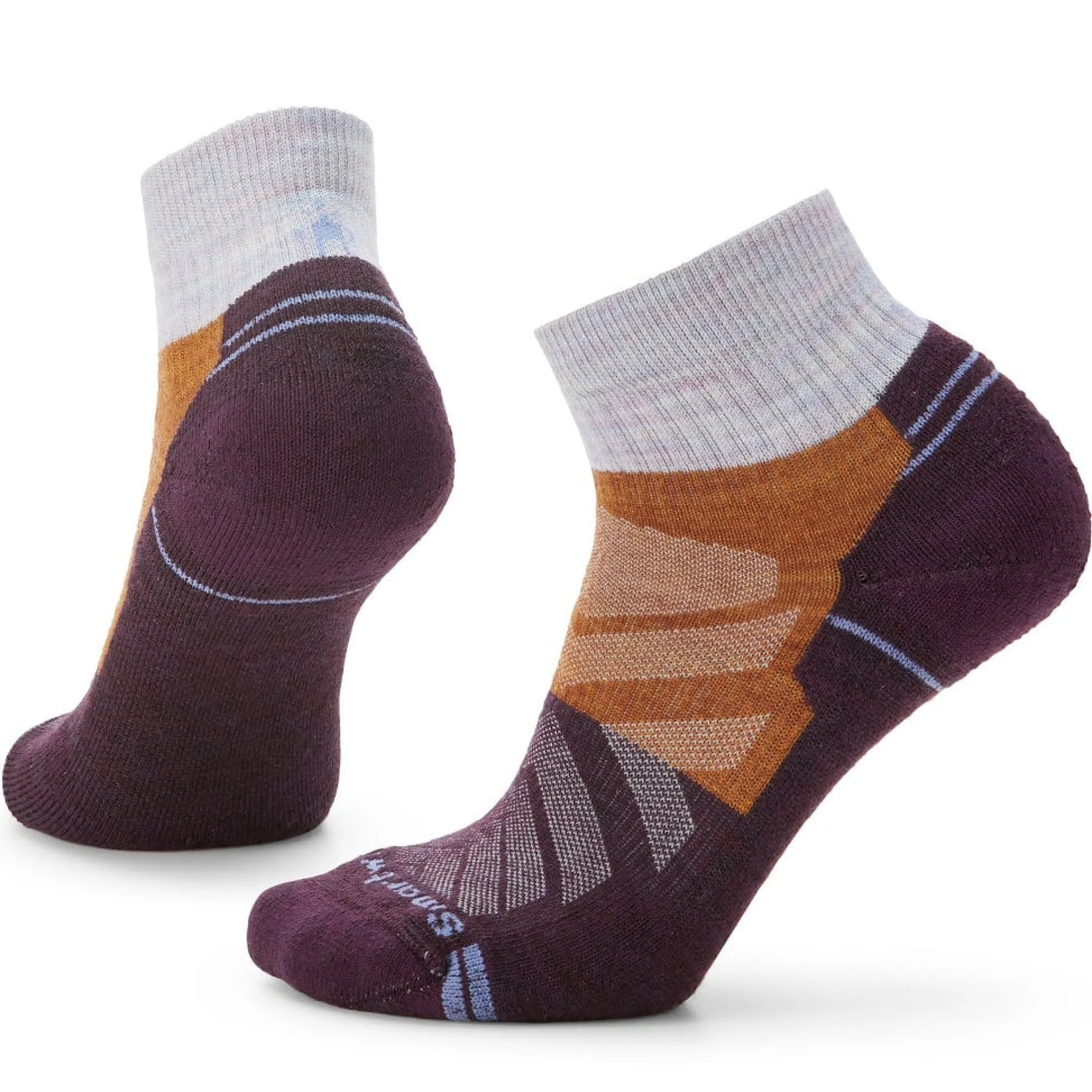 Women's Hike Light Cushion Color Block Pattern Ankle Socks